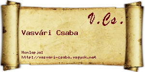 Vasvári Csaba névjegykártya